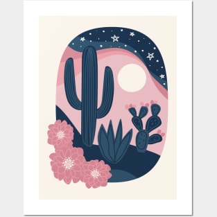 Desert Cactus Sunset Posters and Art